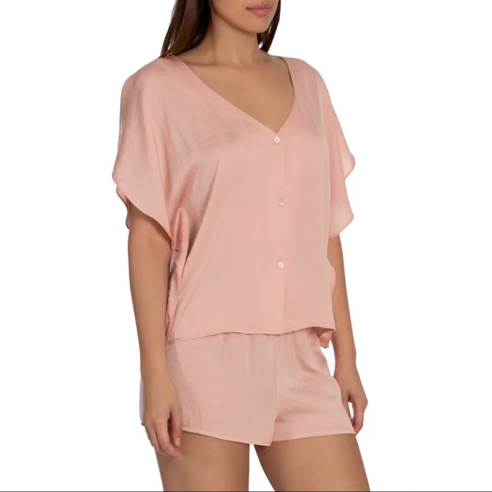 NWOT Midnight Bakery Blush Pink Satin PJ Set